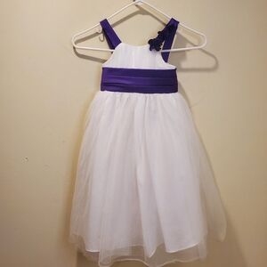 Alfred Angelo Ivory and Purple baby girl Tule  Formal dress fits 18M